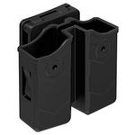 Universal Double Magazine Pouch, 9mm .40 Double Stack Mag. Holder Dual Holster with 1.5''-2'' Belt Clip for Glock Sig sauer S&W Beretta Browning Taurus H&K Most Pistol Mags