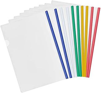 10 Fogli Trasparenti A4 Rapporto Copertina con Barra Scorrevole, Plastica Copertine per Rilegatura, Cartella di File, Cartelline Raccoglitore per Casa Ufficio Scuola Documenti Organizzatore (5 Colori)