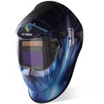 HITBOX Auto Darkening Welding Helmet Solar Powered Welding Hood with Adjustable Wide Shade Range 4/9-13 for Mig Tig Arc Welder(OCEAN)