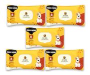 Foodie Puppies Pet Anti-Bacterial 500 Wet Wipes with Fresh Apple Scent for Dogs, Puppies & Pets - (100 Wipes X 5 Pack) | Suitable for All Types of Pets' Dry Bathing, Daily Care, Paw Cleaning Wipes