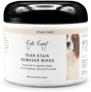 Eye Envy Tear Stain Wipes for Dogs | Textured to Gently Clean | Presoaked in 100% Natural Formula | Recommended by AKC Breeders, Vets, Groomers | Treats The Cause of Staining | 60 Count