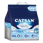 Catsan Hygiene Non-Clumping Cat Litter, 100 Percent Natural, Absorbent, 10 Litre, White