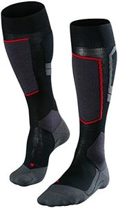 FALKE Mens SK4 Wool Skiing Socks, Merino, Black (Black-Mix 3010), US 6.5-8.5 (EU 39-41 Ι UK 5.5-7.5), 1 Pair