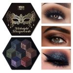 TINTARK Black Eyeshadow Palette Makeup, Dark Brown Smokey Eye Shadow Pallets for Halloween Goth Make up, Glitter Shimmer Matte Eyeshadow 21 Colors, Talc Free -Midnight Masquerade