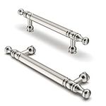 FURNIWARE 10 Pack Cabinet Handles, Hardware Drawer Pulls,Solid Aluminum Kitchen Cabinet Door Handles Pull, 102mm(4 Inch) Hole Center Brushed Nickel