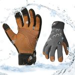 Vgo... 1 Pair Cold Weather Work Gloves Men, Goat Leather Gardening Gloves,Light Duty Mechanic Gloves(Gray,Size L,GA9604F)