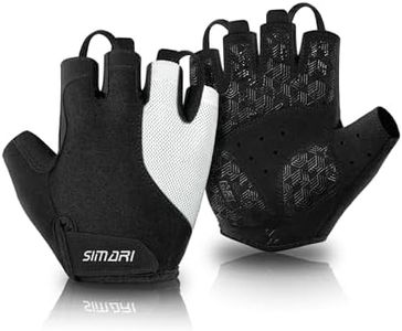 SIMARI Gel Pad Cycling Gloves with Cushion/Grip/Breathable, Workout Bike Gloves for Men Women Biking, Mountain Biking, Fitness, Gym Exercise, Weight Lifting, Yoga, Pilates (Black White, M)