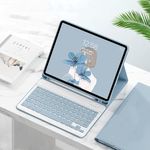 .Keyboard Case for Galaxy Tab S9 FE 10.9''/Tab S9 11"/ Tab S8 11"/Tab S7 11 inch, Magnet Detachable Keyboard Protective Case with S Pen Holder, Mist Blue