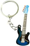 Pouoir guitar keychain Blue Guitar Keychain for Men Mini Cute Bass Key Chain Ring for Kids High-end Car Keyring Electric Guitar Key Holder