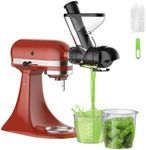 Coolcook Masticating Juicer Attachment for KitchenAid All Models Stand Mixer, Slow Masticating Juicer Attachment with Dual Feed Chute, Cold Press Juicer Attachment for KitchenAid Stand Mixers