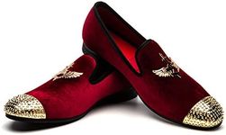 JITAI Men's Penny Slip-On Leather Lined Loafer Luxury Red Men Shoes, Red/02, 13 US