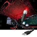 URAQT LED Roof Atmosphere Light, Adjustable USB Car Ceiling Starlight Projector Night Light, Mini LED Romantic Decorative Car Roof Light for Car/Home/Party, Multiple Modes, Plug and Play (Red)