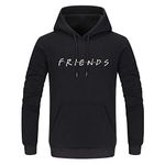 Tasatific Women's Long Sleeve Sweatshirt Friends Print Warm Pullover Tops XL Hooded Black