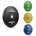 Leeway Color Rubber Bumper Gym Plates 2.0 for Barbell | 100kg Combo | Rubber Weight Plates for Home Gym | Olympic 50mm Hole | IWF Standard Weightlifting Equipment for Home Workout & Strength Training