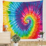 LEKAIHUAI Tapestry Wall Hanging Beautiful Watercolor Swirl Design Tie Dye Wall Tapestries Decoration for Bedroom Living Room Dorm 59.1X59.1 Inches