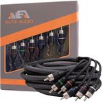 Elite Audio Premium Series 15ft. 6-Channel Car Audio RCA Cable – Double Shielded, Oxygen Free Copper, Noise Reducing Audio Cable for Amplifiers, Subwoofers, Speakers, and Processors – PRM615