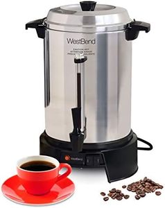 West Bend Highly-Polished Aluminum Commercial Coffee Urn Features Automatic Temperature Control Large Capacity with Quick Brewing Smooth Prep and Easy Clean Up NSF Approved, 55-Cup, Silver