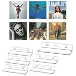 Vinyl Record Shelf Wall Mount, 6 Pack Albums Wall Shelves for Vinyl Records Display, Acrylic Vinyl Record Holder for Albums Display Your Daily LP, CD Listening (Clear)