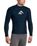 Kanu Surf Men's Long-Sleeve Platinum UPF 50+ Rashguard, Navy, Large