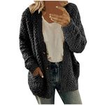 Sweatshirts For Women Uk Womens Fleece Jumper Fluffy Pullover Teddy Fleece Sweatshirts Ladies Jumpers Coat Casual Top Fuzzy 1/4 Zip Up Long Sleeve Stand Collar Cozy Coat Tops With Pockets