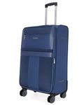 Nasher Miles Toledo Expander Soft-Sided Polyester Check-in Luggage Navy Blue 24 inch |65cm Trolley Bag