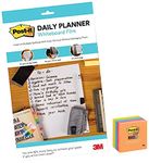 3M Post-it Dry Erase Writing Surface| White, 7" x 11" | Pack of 2 & Post-it Super Sticky Notes, 2X Sticking Power, 3 in x 3 in, 5 Pads/Pack, 90 Sheets/Pad (neon Colour)