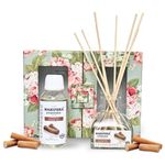 MANIPURA AYURVEDA Pure Organic Reed Diffuser Set with a Glass Pot & 8 pcs Reed Stick for Home, Office, Toilet, Made of Natural Essential Oil, Aromatherapy, Long Lasting, Non Toxic - 100ml (Sandalwood)