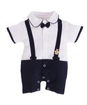 BabyGo Half Sleeves Baby Romper| 100% Cotton Rompers for New Born Baby| Baby Dress | Onesies|3-6M| NAVY Infant Clothes