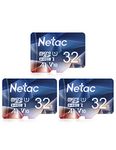 Netac 32GB Micro SD Card, 3 Pack Micro SDHC UHS-I Memory Card, High Speed TF Card up to 90MB/s - Full HD Video Recording U1, Class10, V10, A1