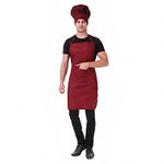 KODENIPR CLUB Kitchen apron with cap for women/men chef apron cap/apron and cap set (Maroon)