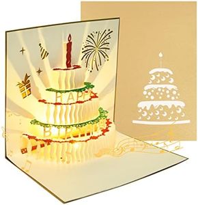 OFFCUP Tarjetas de Felicitación Cumpleaños, Tarjetas Desplegables 3D, Postal cumpleaños con Happy Birthday Caja para Hombres y Mujeres, Familias, Amantes, Amigos y Niños (Música)