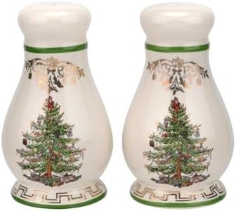Spode Christmas Tree Gold Salt and Pepper Shaker Set (2-Piece)- Holiday Kitchen & Table Décor - Festive Home Accent, Christmas Gift/Stocking Stuffer for Collectors & Holiday Enthusiasts
