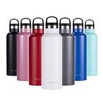 Insulated Water Bottle Stainless Steel Vacuum Insulated Double-Wall Thermos,24OZ Water Bottle with Handle Lid White
