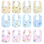 Xiaomoyu 12 Pcs Baby Bandana Dribble Bibs, Baby Drooling Bibs, Baby Teething Infant Bibs, with Snaps, Soft and Absorbent, for Unisex Newborn Baby Toddlers Bibs, Aged 0-36 Months