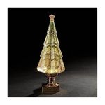 Gold Glitter Swirl LED Christmas Tree Figurine 14 Inch