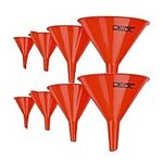 DEDC Oil Funnels, Gas Funnels, Plastic Funnel Set for Car, Automotive, Kitchen, Mini Small Large Red (8pcs Oil Funnels)