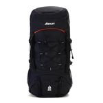 Boldfit Rucksack Bag 60 Litres Trekking Bag Travel Backpack For Men & Women Rucksack Bags For Men With Laptop Sleeve & Waterproof Rain Cover For Camping Tourist Bag With Shoe Compartment (Black)