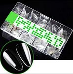 SHILLS PROFESSIONAL 500 Pcs Artificial Almond Nail Tips Box Clear