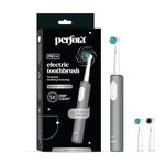 Perfora PRO+ Oscillating Electric Toothbrush & Brush Head Combo | 2 Years Warranty | Electric Toothbrush Rechargeable, Toothbrush Electric Adult, 8800 RPM, 1 Mode, 2 min Auto Timer(Limitless Grey)