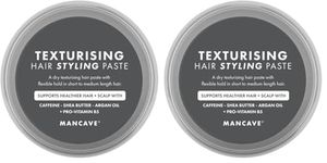 ManCave Texturising Hair Paste for Men, Natural Looking Texture and Definition with Panthenol, Arginine and Caffeine, Flexible and Reworkable Hold, Vegan, Cruelty Free, 75 ml, Packaging May Vary