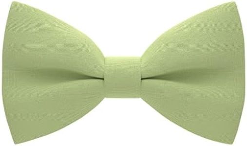 Bow Tie House Boys Classic Pre-Tied Bow Tie Formal Solid Tuxedo (Medium, Pistachio)