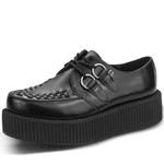 T.U.K. Viva High Creeper - Men's and Women's Shoes - Colour Black Leather - Size UK Men 6 / UK Women 7