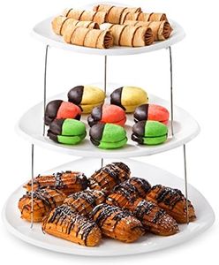 Masirs Collapsible 3-Tier Party Tray: Decorative Design Folds for Minimal Storage. an Elegant Serving Tray for Sandwiches, Cake, Sliced Cheese, and Deli Meat.