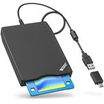 Tendak USB Floppy Disk Drive - 3.5" Portable USB External 1.44MB FDD Diskette Drive for PC Windows 10/7/8, Windows XP, Vista,for Mac Plug and Play (Black)