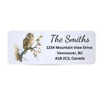 Set of 150 Self Adhesive Owl Return Address Labels, Water Colour Design, Recycled Paper Labels, Labels for Postage (Owl Design)