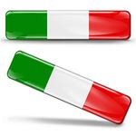 2 x 3D Domed Silicone Stickers Decals Italy National Italian Flag Car Motorcycle Helmet F 13