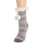 MUK LUKS Women's Tall Cabin Socks, Greyscale, Small-Medium