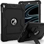 ZoneFoker Case for iPad 6th/5th Generation (9.7 Inch, 2018/2017 Model),iPad Air 2 / 1st Case, iPad Pro 9.7 Case 2016,Heavy Duty Shockproof Rugged Protective Case for iPad 9.7 Inch,Black
