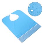 SNOWIE SOFT® PVC Waterproof Adult Mealtime Bib Reusable Washable Fast Dry Bid Clothing Protector (Light Blue)