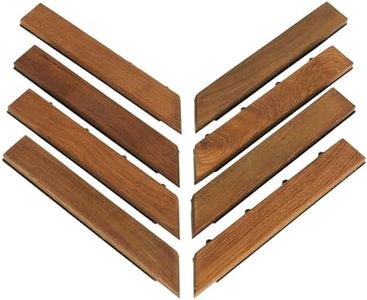 Bare Decor EZ-Floor Corner Trim Piece Interlocking Flooring in Solid Teak Wood (Set of 8), Oiled Finish